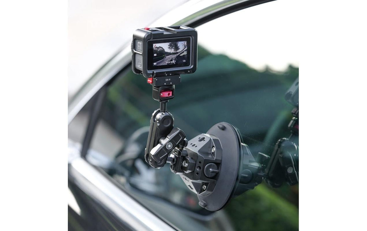 Ulanzi SC-02 Saugnapfhalterung – 360° drehbar – für Action-Kamera, Kamera, Handy/Smartphone – Schwarz
