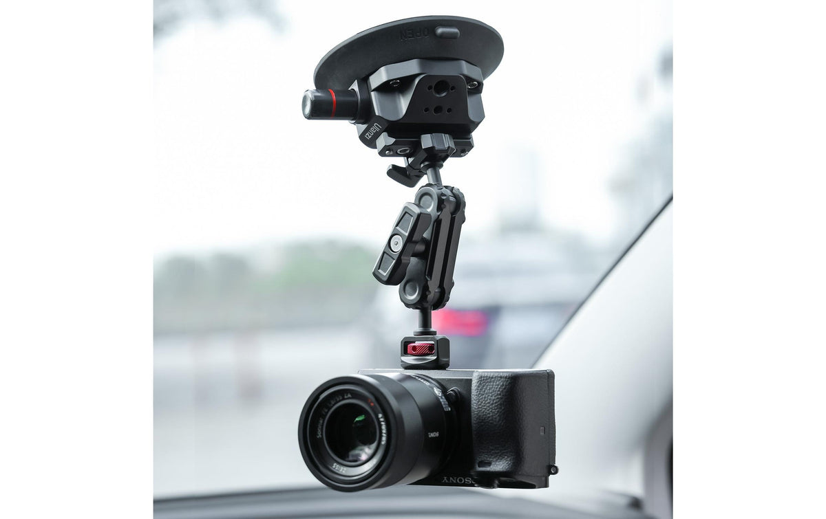 Ulanzi SC-02 Saugnapfhalterung – 360° drehbar – für Action-Kamera, Kamera, Handy/Smartphone – Schwarz