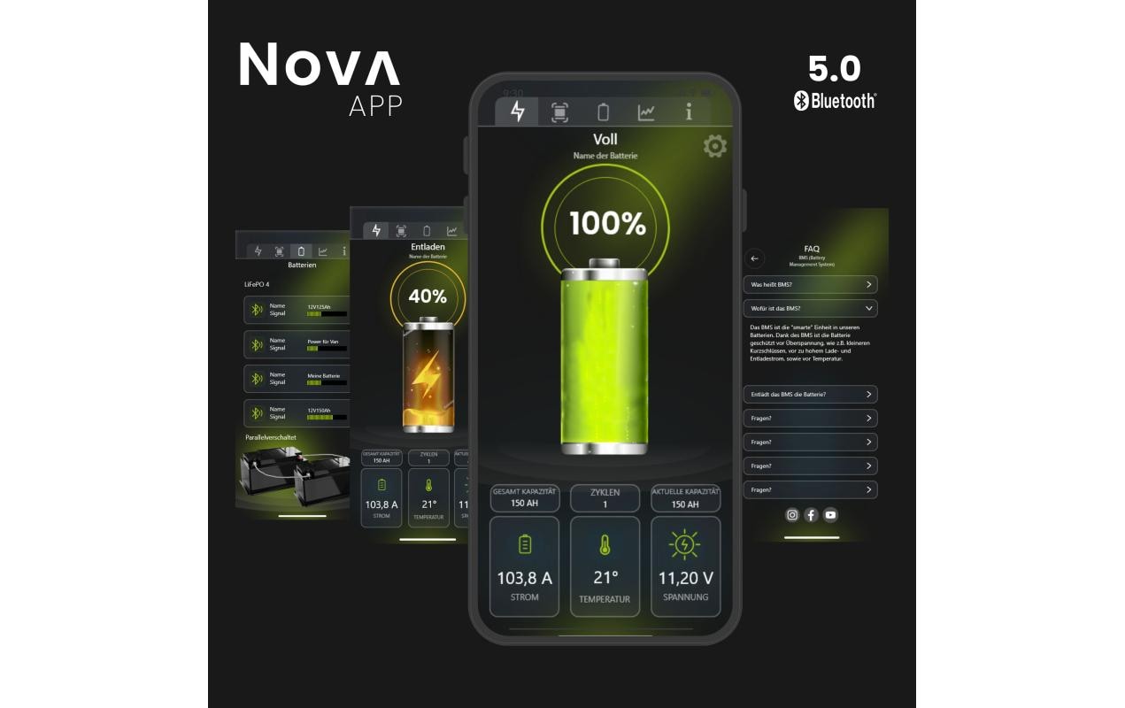 Wattstunde NOVA Base Akku 12,8 V 60000 mAh 768,00 Wh Li‑Ion