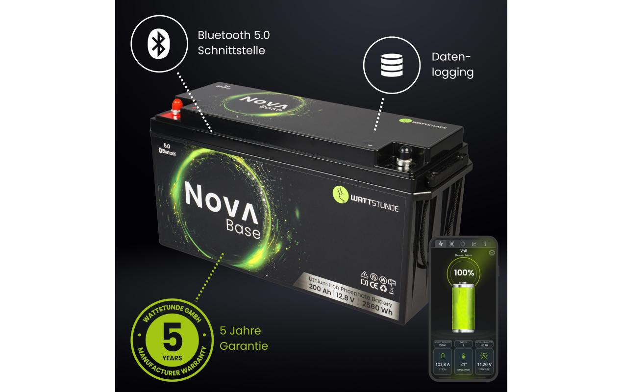 Wattstunde NOVA Base Akku 12,8 V 200000 mAh 2560,00 Wh LiFePO4