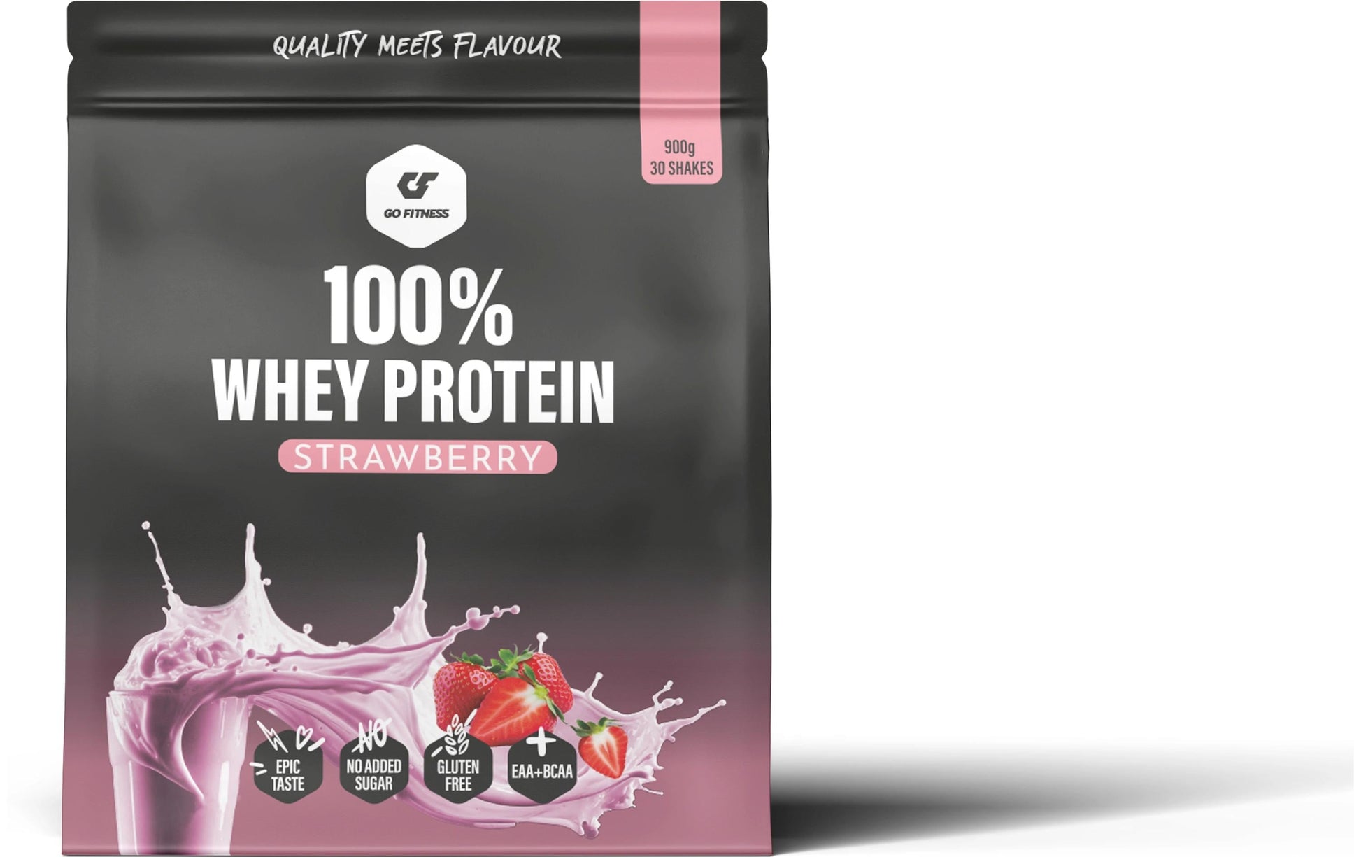 Go Fitness Whey Protein Pulver Erdbeere – glutenfrei – 900 g
