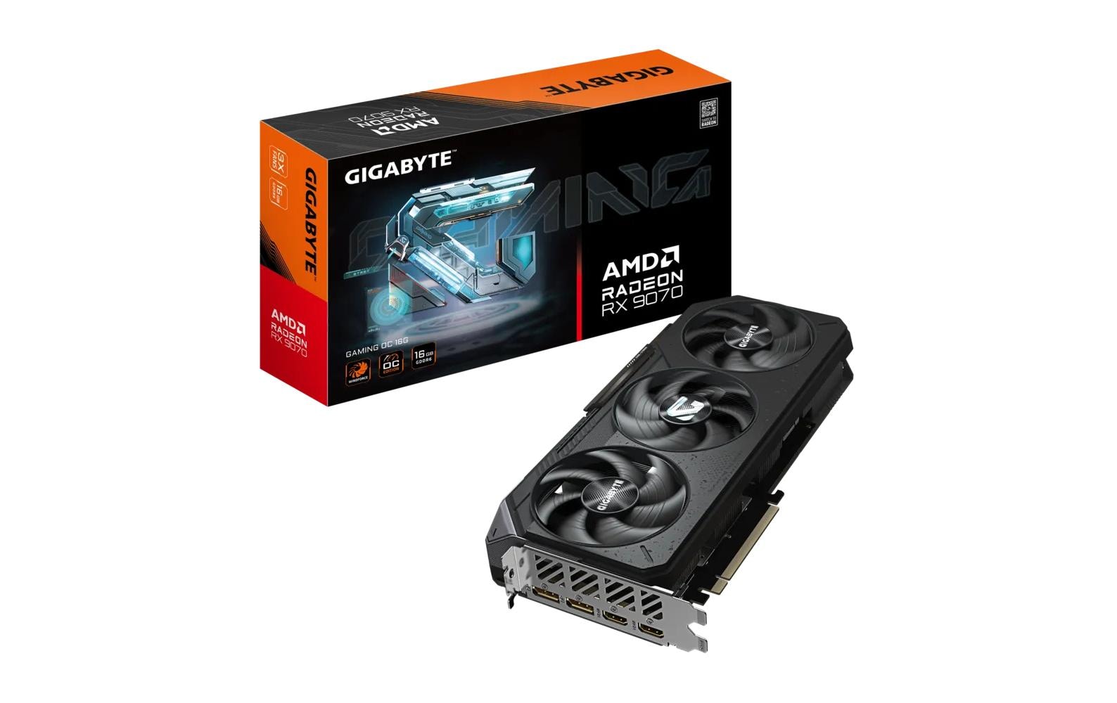 GIGABYTE GV-R9070GAMING OC-16GD – PCIe Grafikkarte – 2×DisplayPort, 2×HDMI, 16 GB GDDR6, PCIe 5.0, 2×8-polig