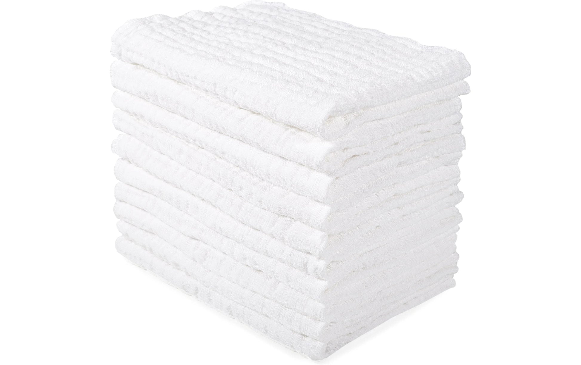 Makian Mullwindeln – 35 × 50 cm, Weiss, Baumwolle, 10er-Set, OEKO-TEX