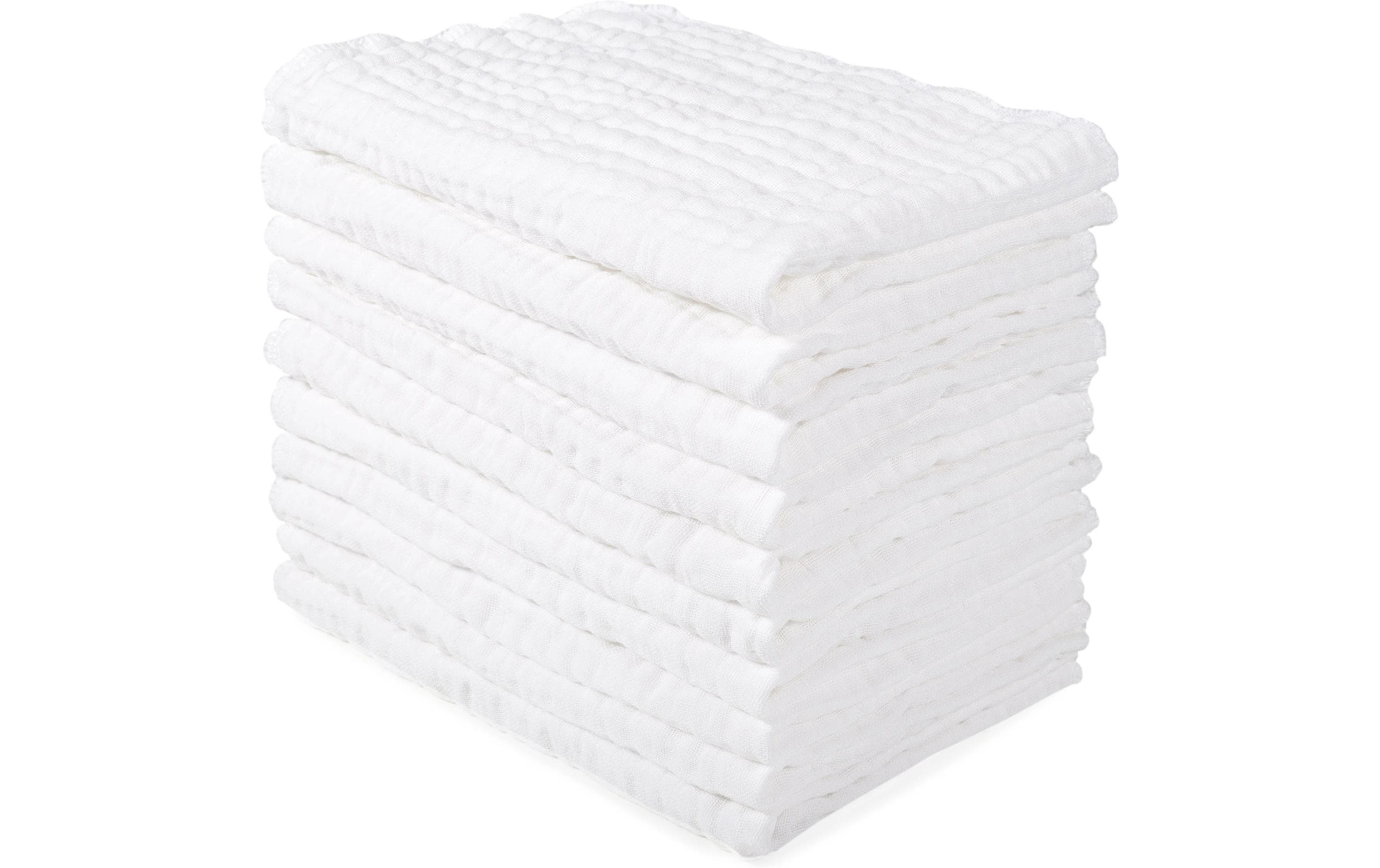 Makian Mullwindeln – 35 × 50 cm, Weiss, Baumwolle, 10er-Set, OEKO-TEX