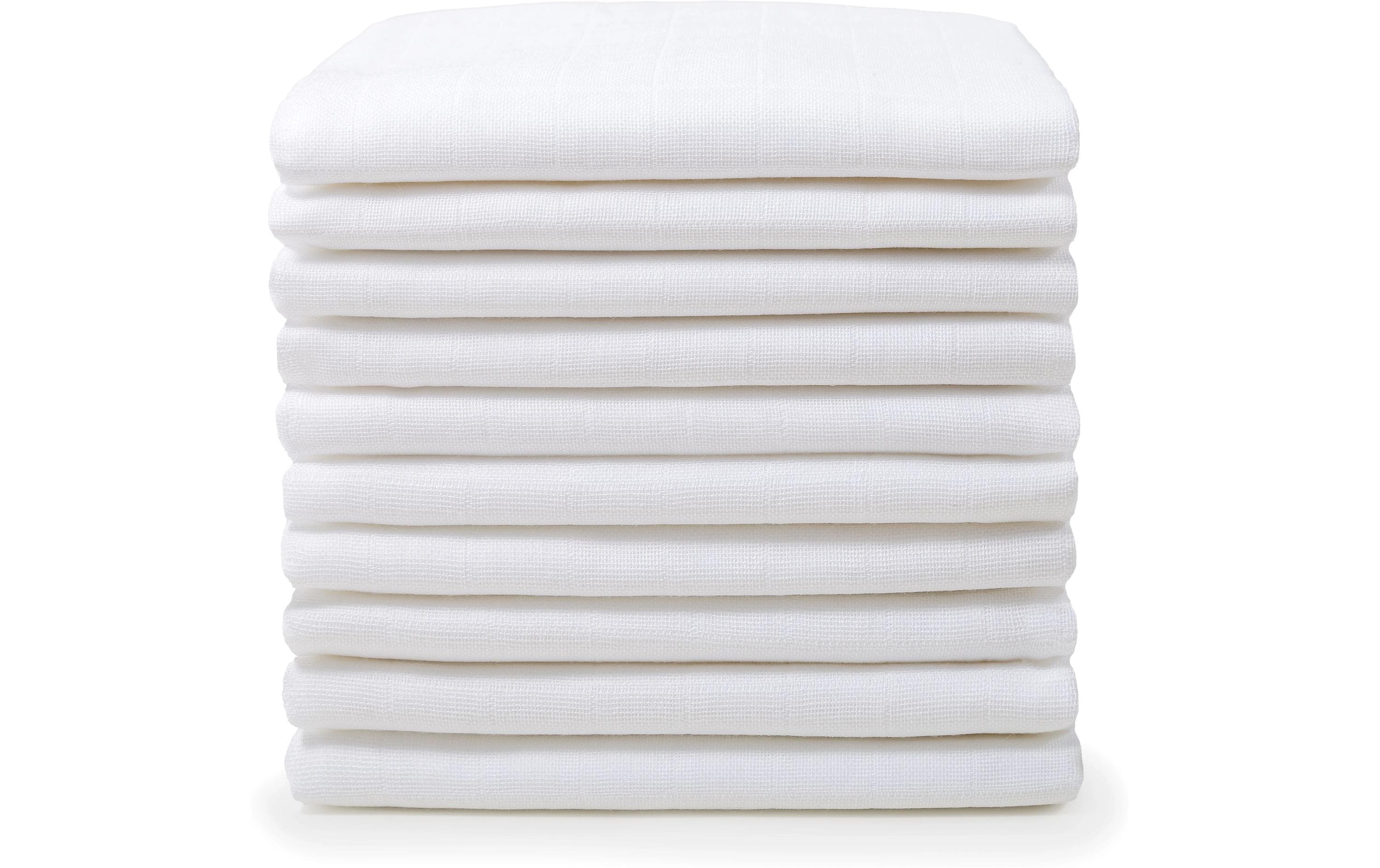 Makian Mullwindeln – 80 × 80 cm, Weiss, Baumwolle, 8er-Set, OEKO-TEX