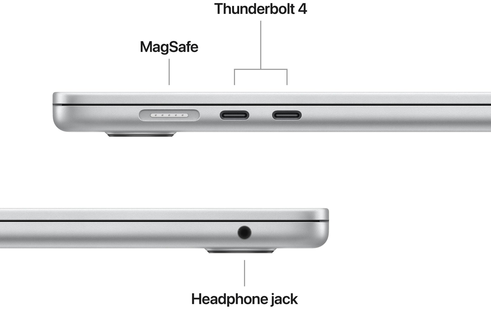 Apple MacBook Air (15,3", M4) Laptop – Wi‑Fi, Bluetooth, Thunderbolt 4 – Netzstrom 100–240 V – Aluminium