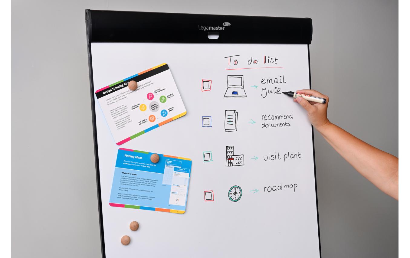 Legamaster Flipchart-Block SKETCH PRO – 72 × 205 cm, schwarz, Stahl