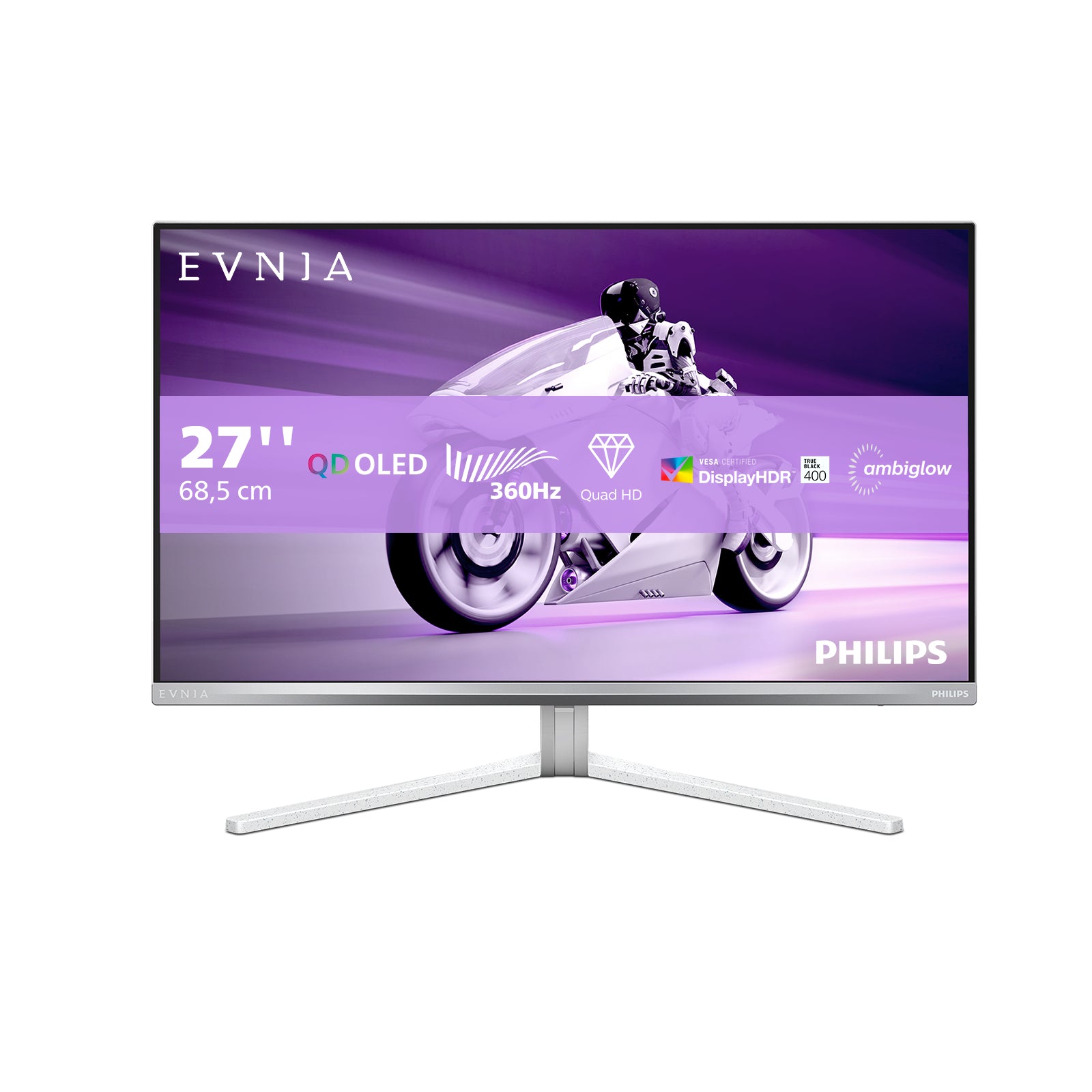 Philips 27M2N8500/00 – Monitor, 26,5" WQHD (2560 × 1440), OLED, 360 Hz, 250 cd/m², VESA 100 × 100, Weiss