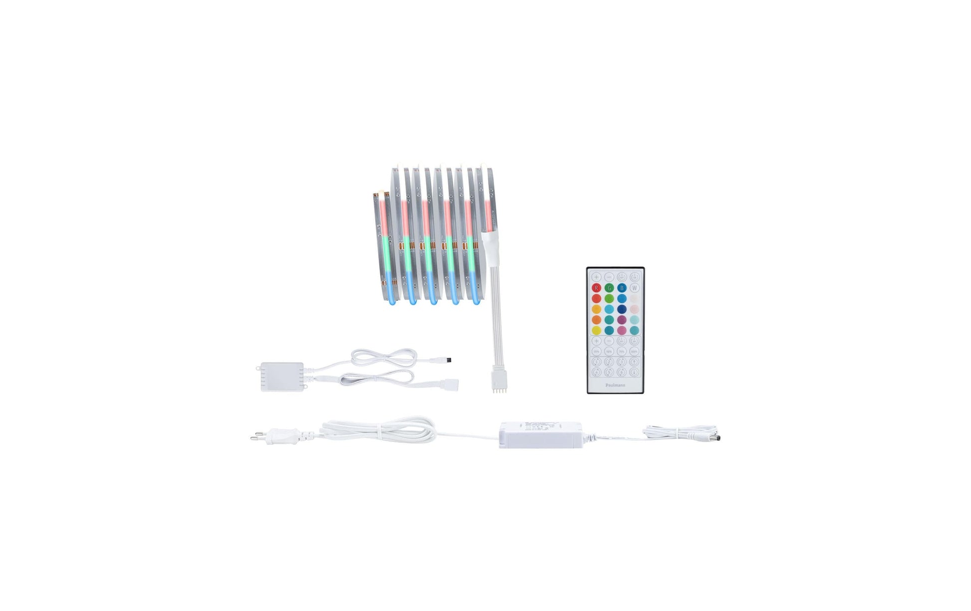 Paulmann LED-Strip MaxLED 500 – 1,5 m, 795 lm, 10 W, RGBW, dimmbar, silber, inkl. Netzteil, Fernbedienung