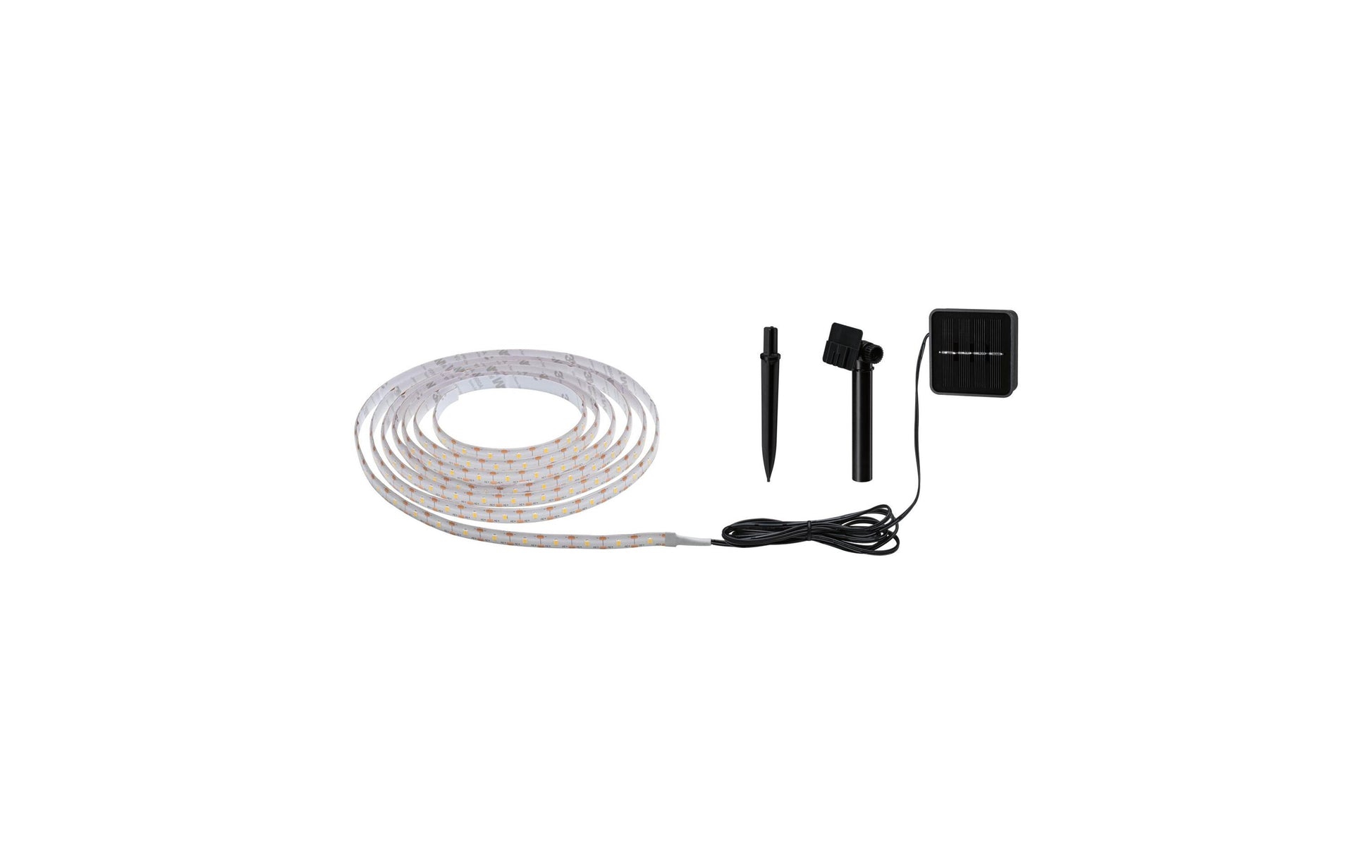 Paulmann LED-Streifen Aussen – 2700 K – IP44 – Akku & Solar – Dämmerungsautomatik – Schwarz – Kunststoff