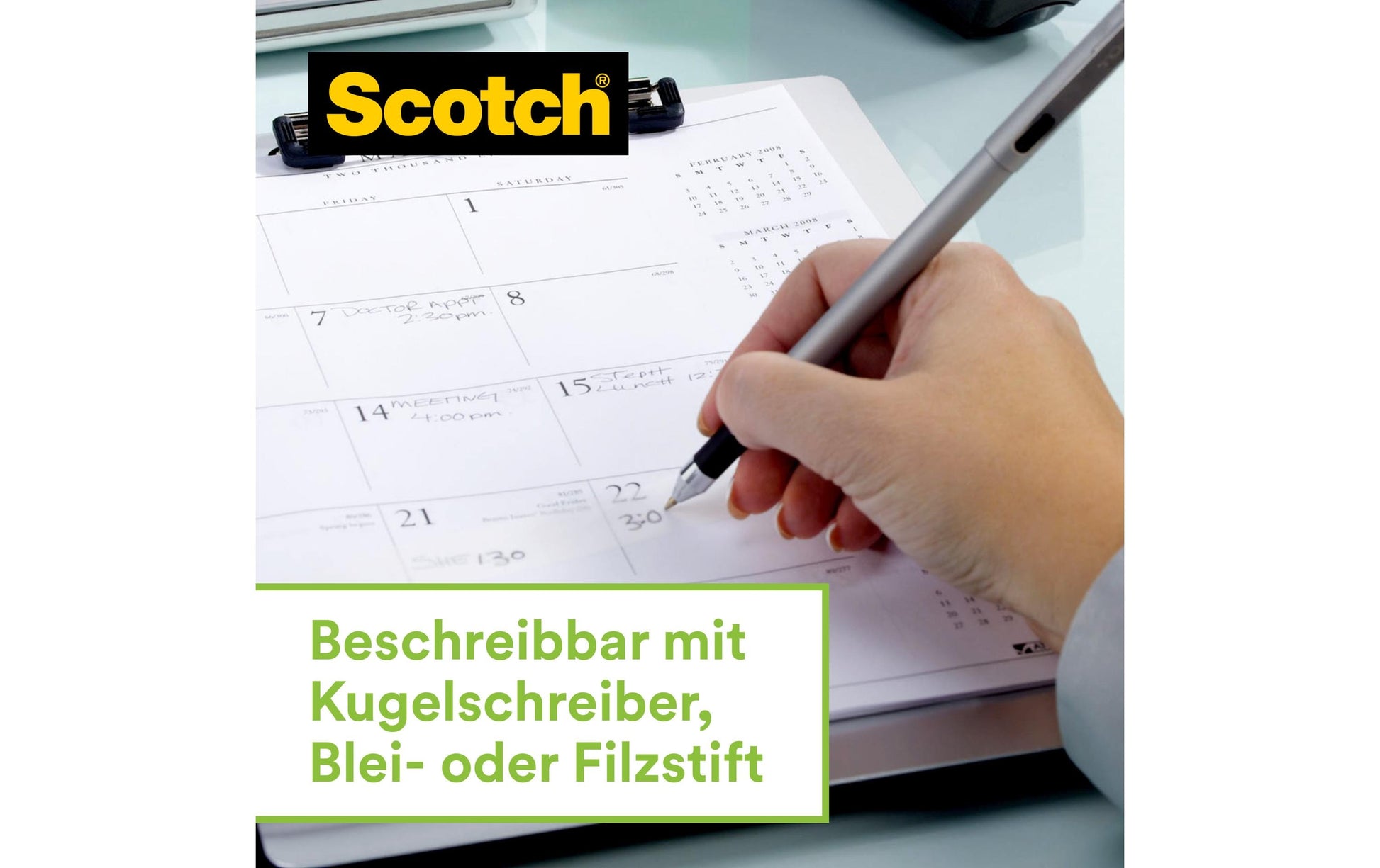 Scotch Handabroller – für Rollenbreite bis 19 mm, für Bandlänge bis 13,9 m, Metall, Silber, inkl. 4 Rollen