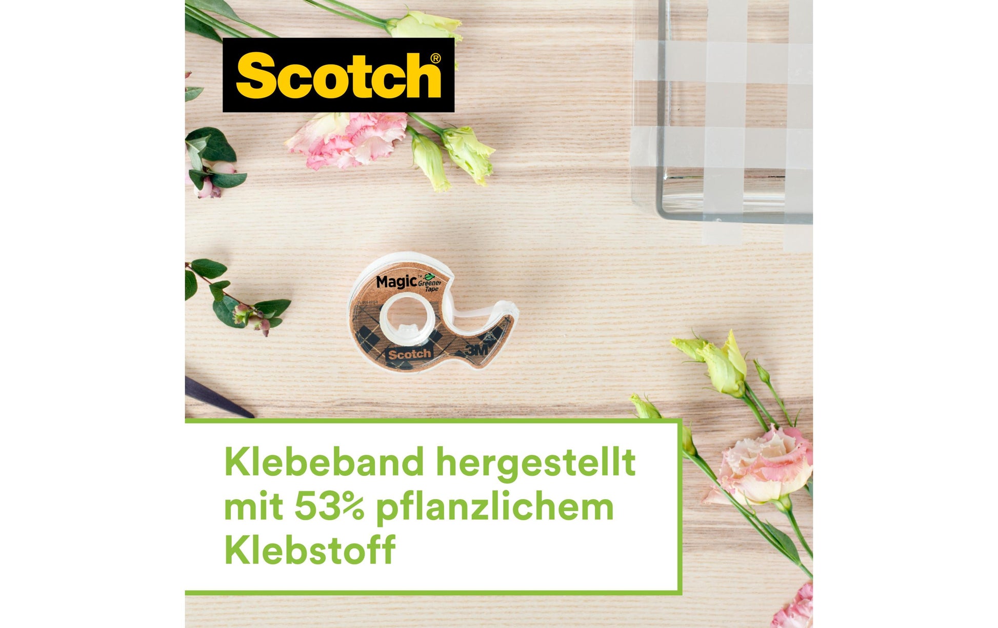 Scotch Handabroller – für Rollenbreite bis 19 mm, für Bandlänge bis 13,9 m, Metall, Silber, inkl. 4 Rollen
