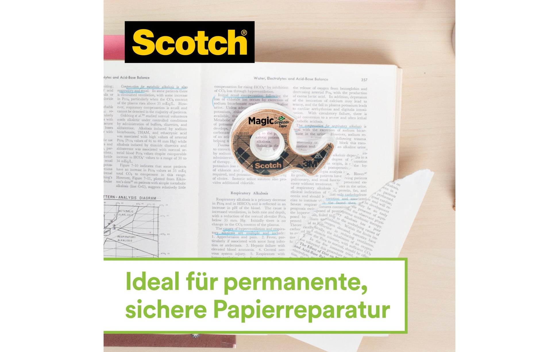 Scotch Handabroller – für Rollenbreite bis 19 mm, für Bandlänge bis 13,9 m, für Kern 1", Metallmesser