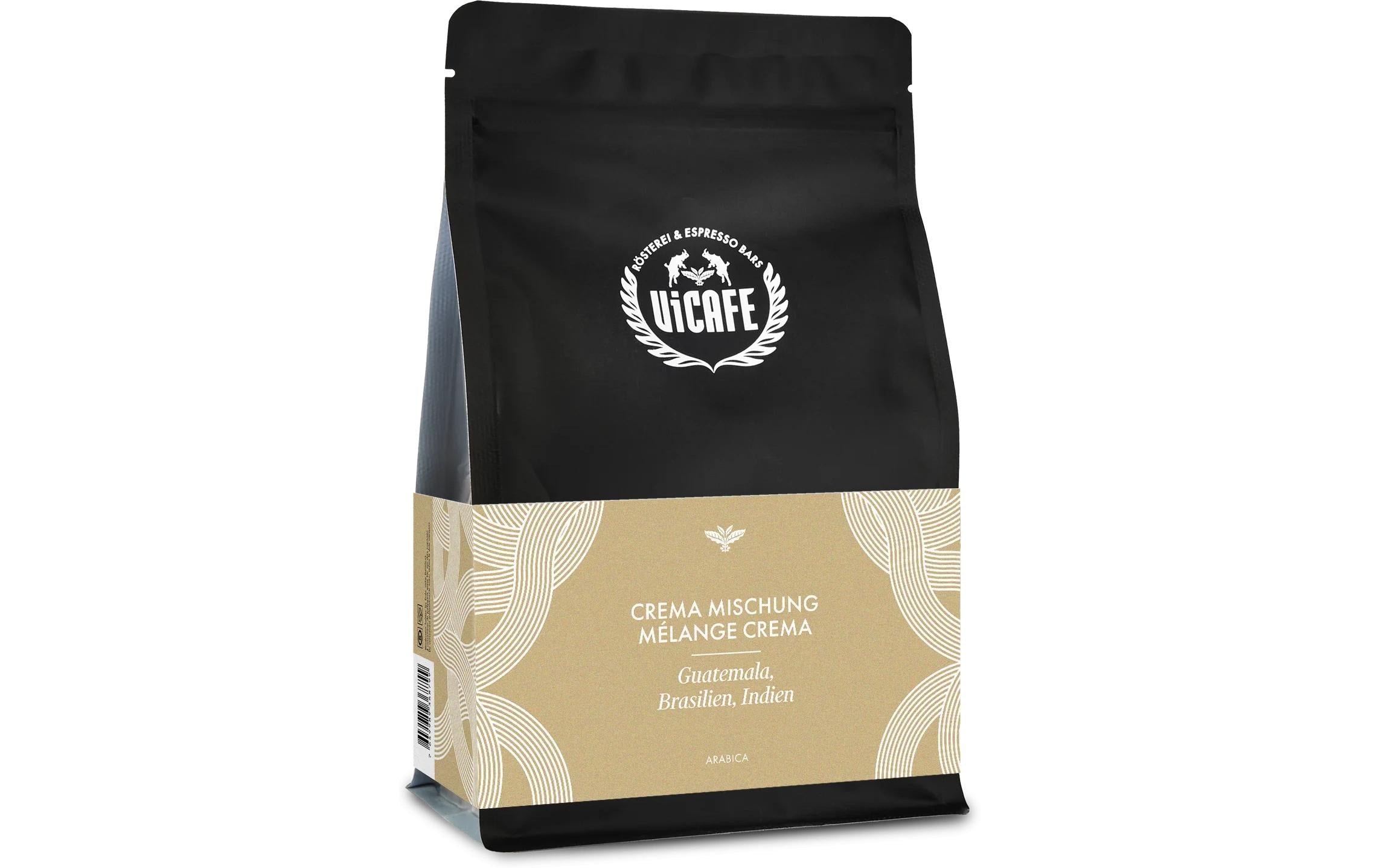 Vicafe Crema – Kaffeebohnen – Lungo, 100% Arabica, 1 kg