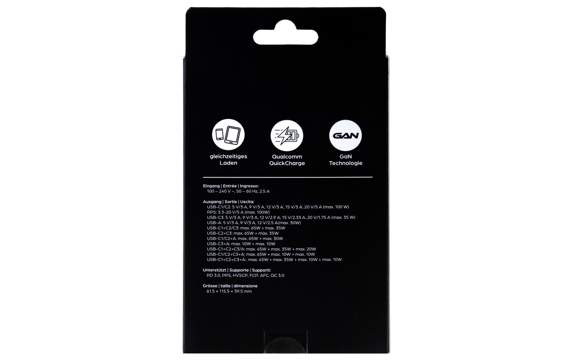 ONIT Wandladegerät – 4× USB (1× USB-C 35W), GaN