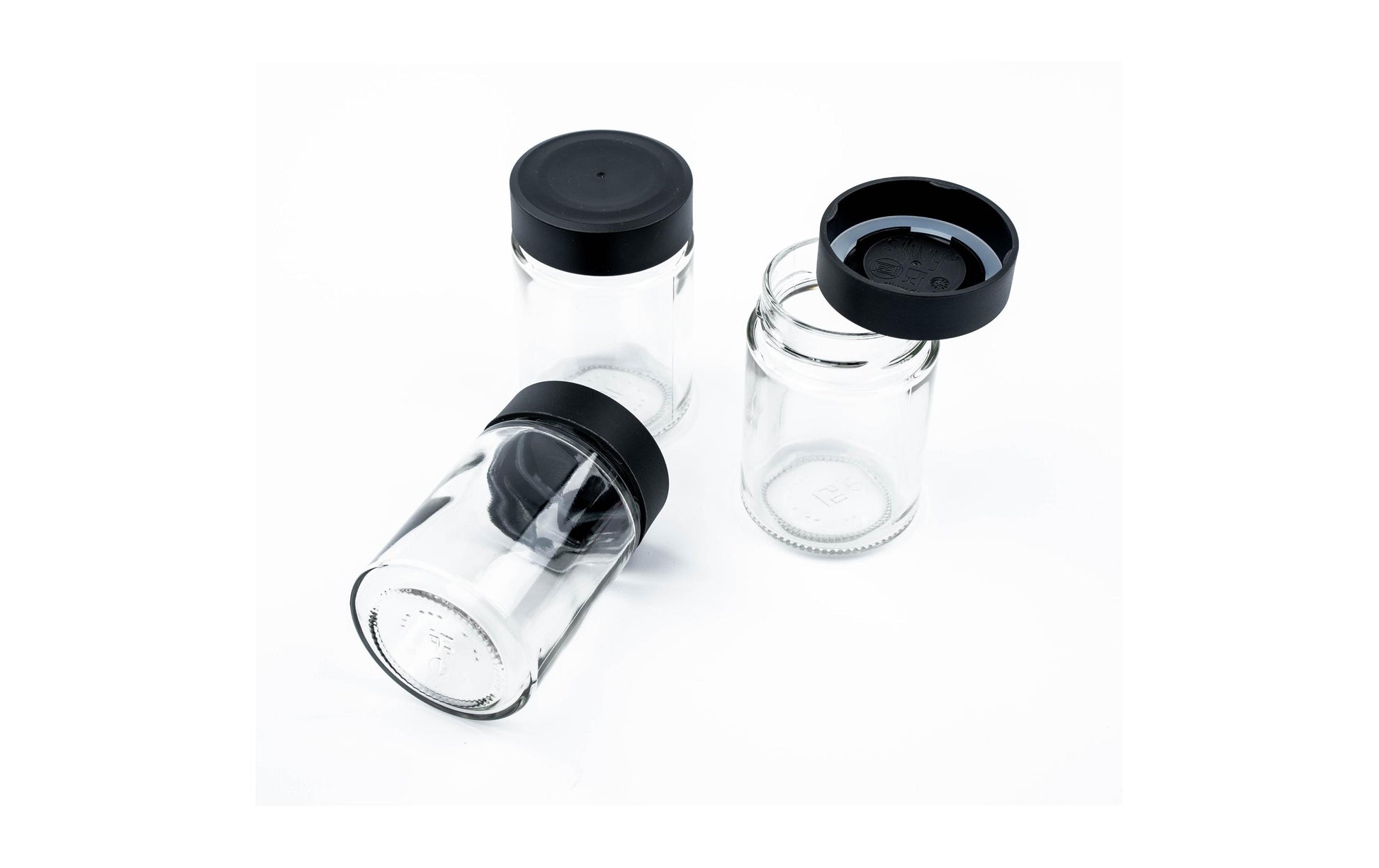 Silwy Vorratsdose 192 ml, Ø 6,2 × 9,3 cm, Glas/Metall, transparent/schwarz