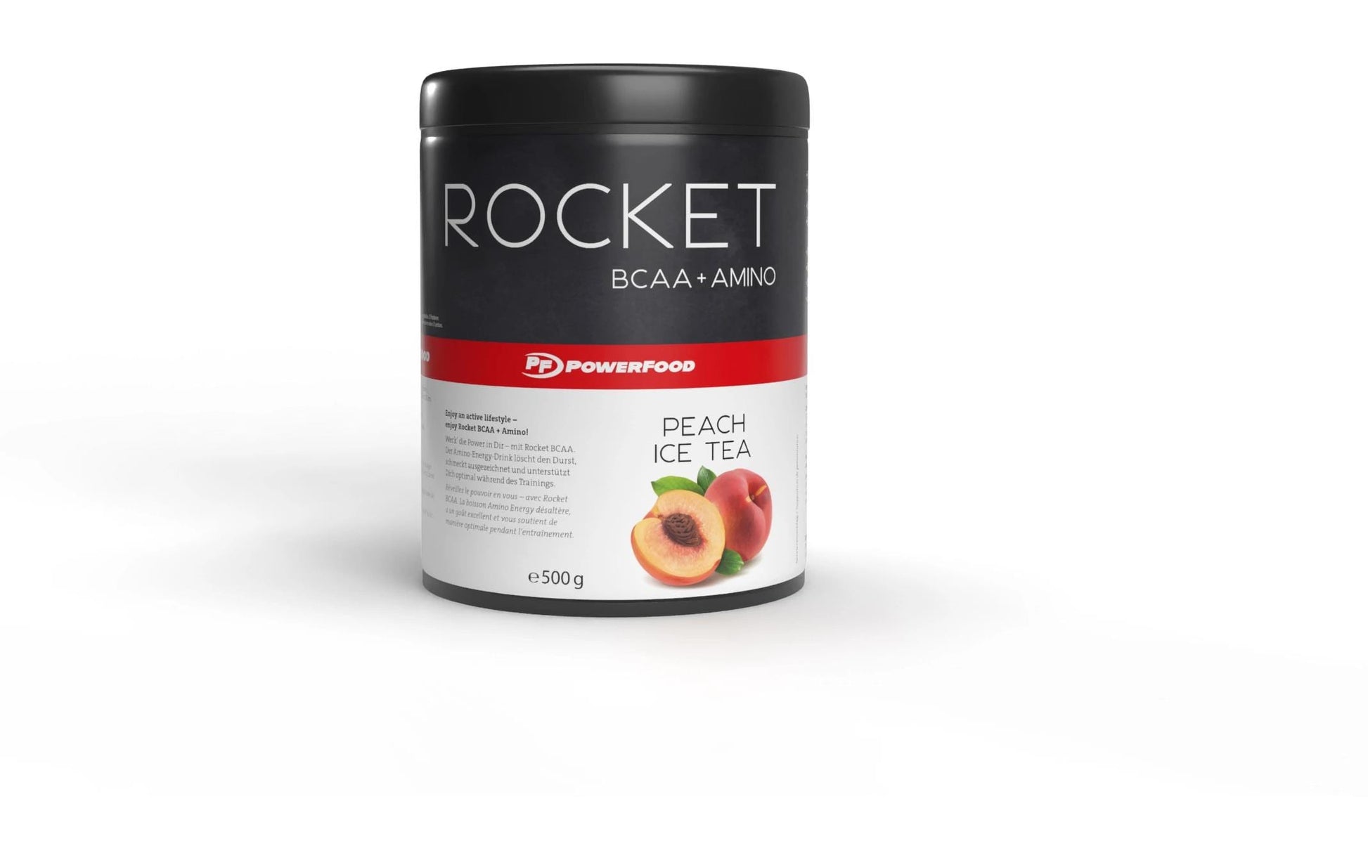 PowerFood BCAA Pulver Pfirsich – vegan, laktosefrei – 500 g