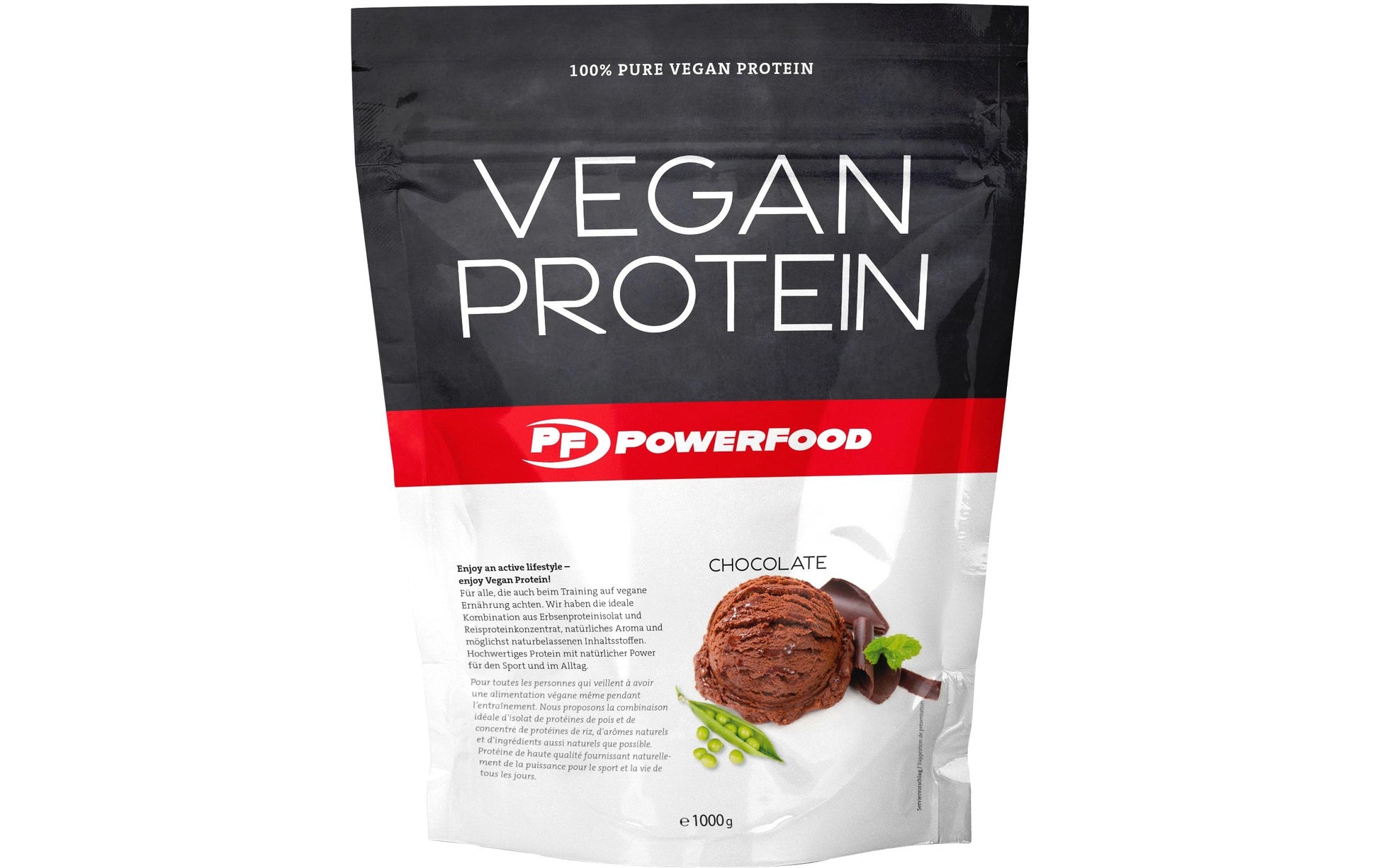 PowerFood One Vegan Proteinpulver Schokolade – vegan – 1 kg
