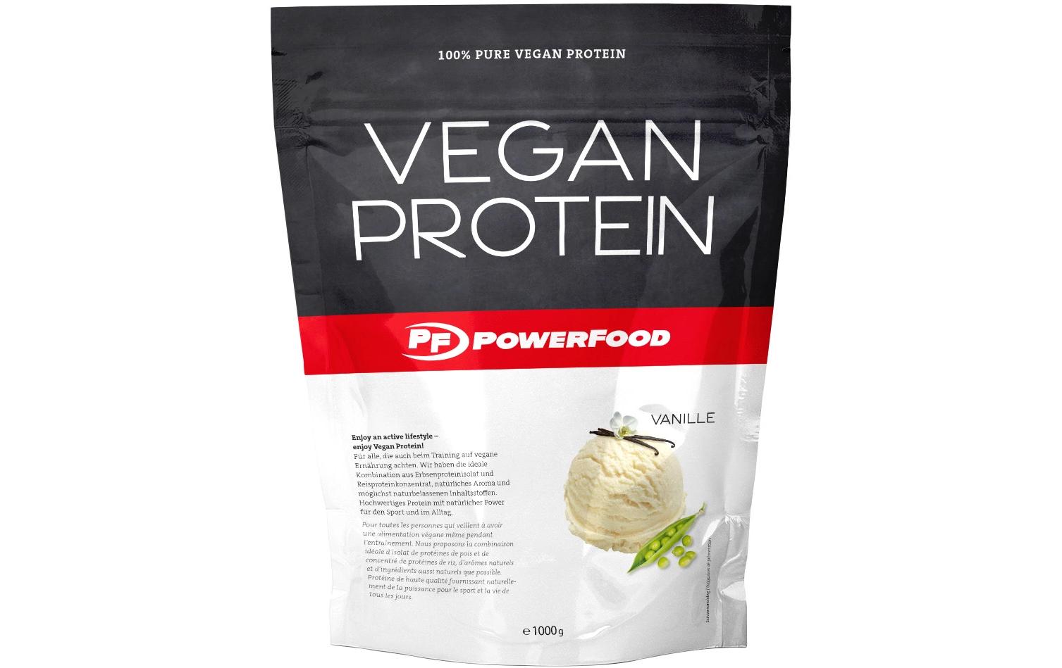PowerFood Protein Pulver Vanille – Vegan – 1 kg