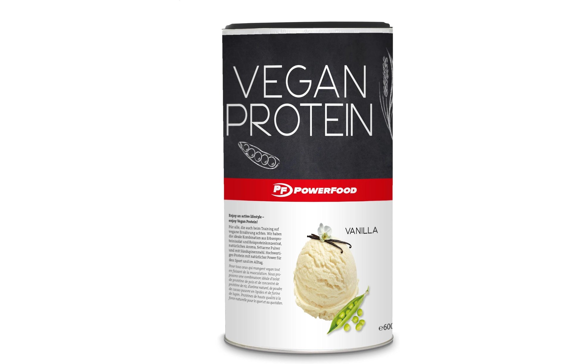 PowerFood Protein-Pulver Vanille – vegan – 600 g