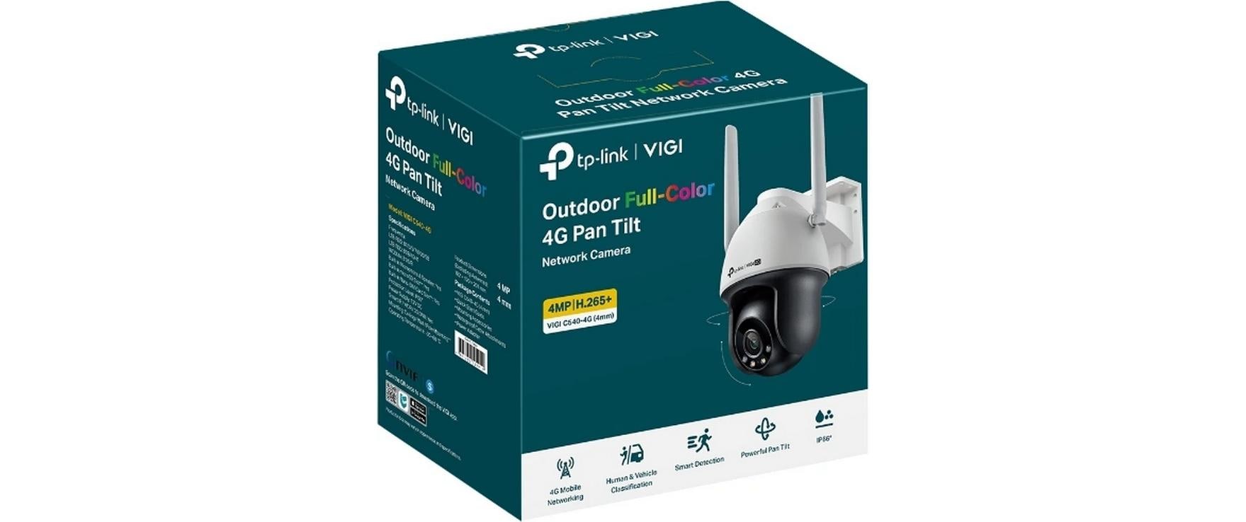 TP-Link VIGI C540-4G (4mm) Netzwerkkamera – 4 MP, 2560×1440 (WQHD), IP66, Schwarz