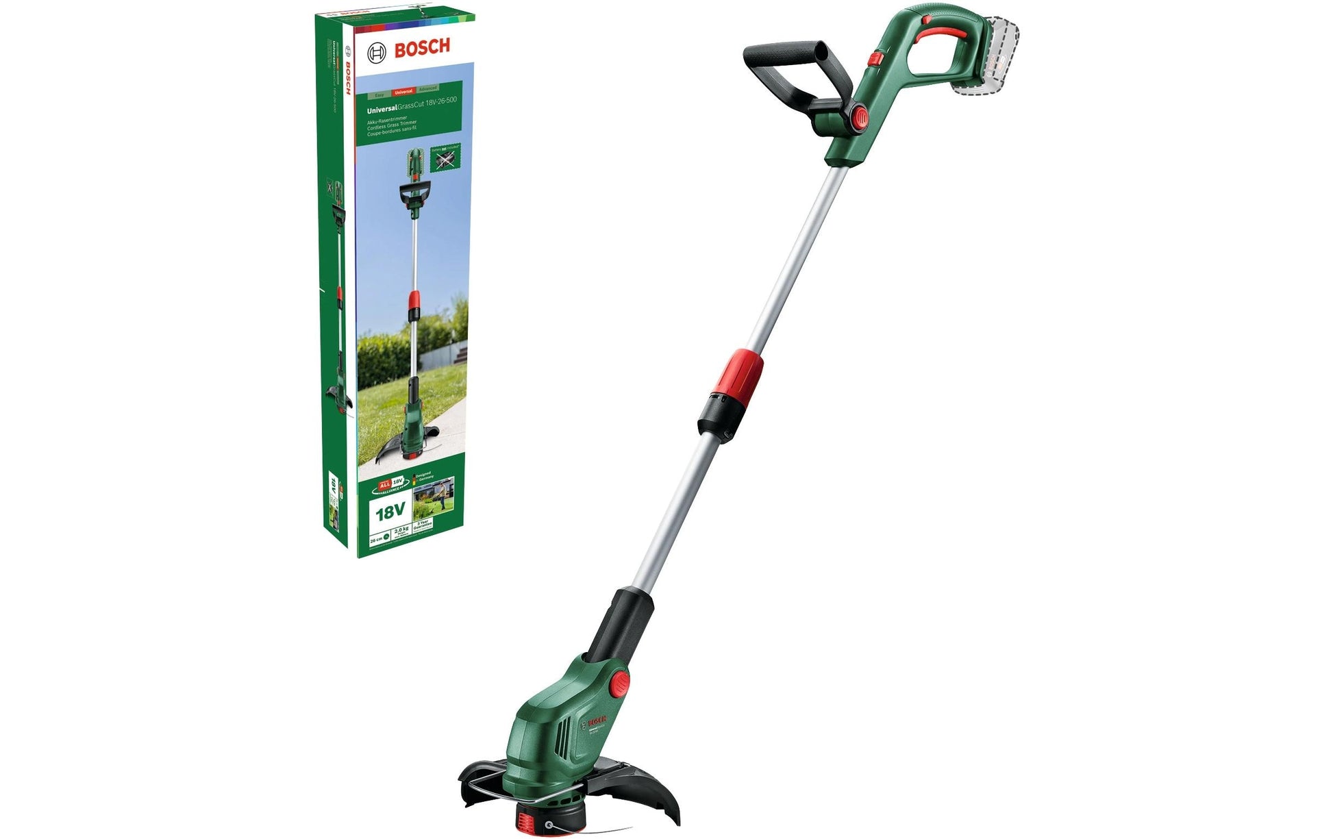 Bosch UniversalGrassCut Rasentrimmer – 18 V – Schnittbreite 260 mm – Nylonschnur – Solo – POWER FOR ALL