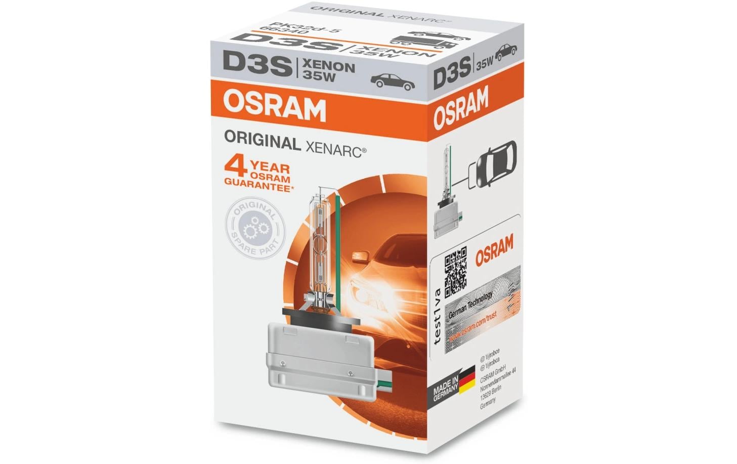 Osram Leuchtmittel D3S XENARC – PK32d-5, 3200 lm, Xenon