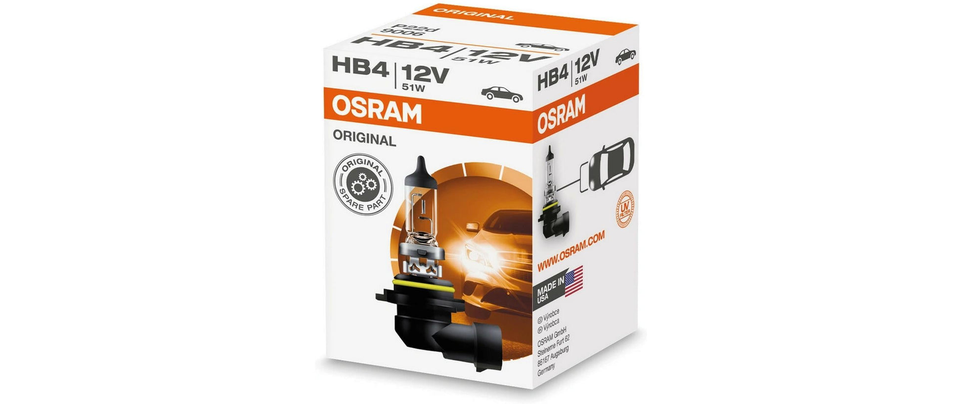 Osram Halogenlampe HB4, P22d – 12 V, 51 W – für Personenwagen