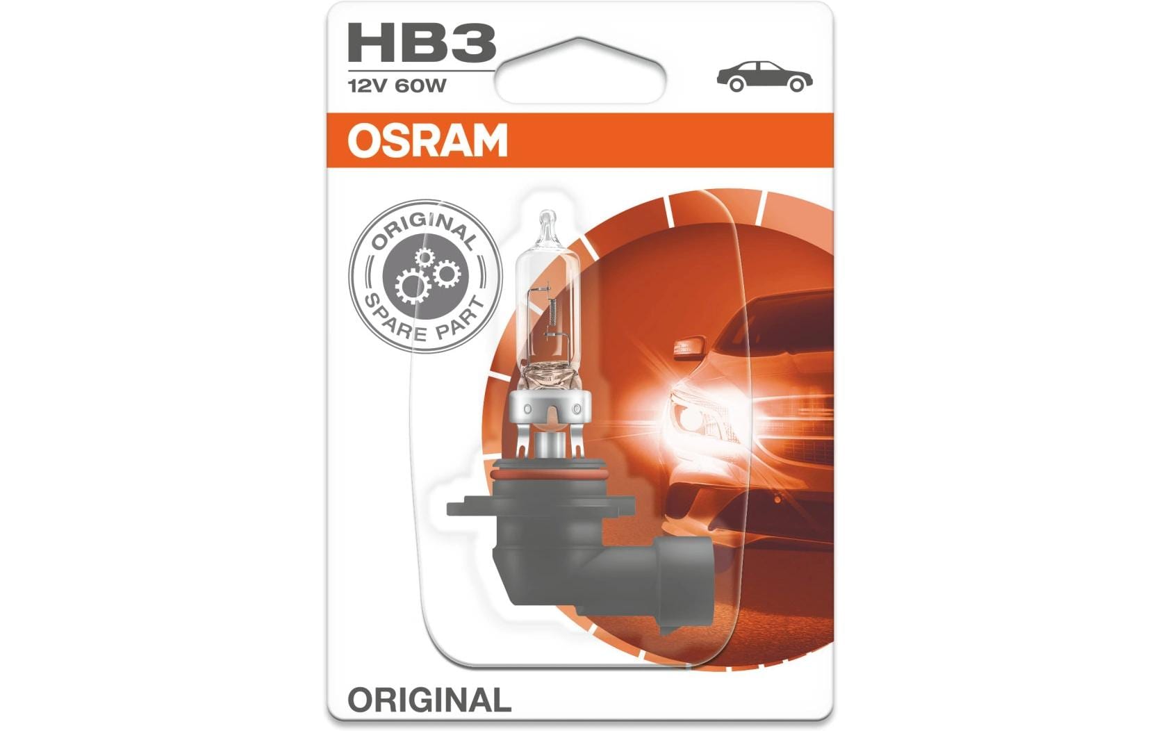 Osram Halogenlampe HB3 P20d – Warmweiss 3200 K, 1700 lm, 60 W – 1 Stk.