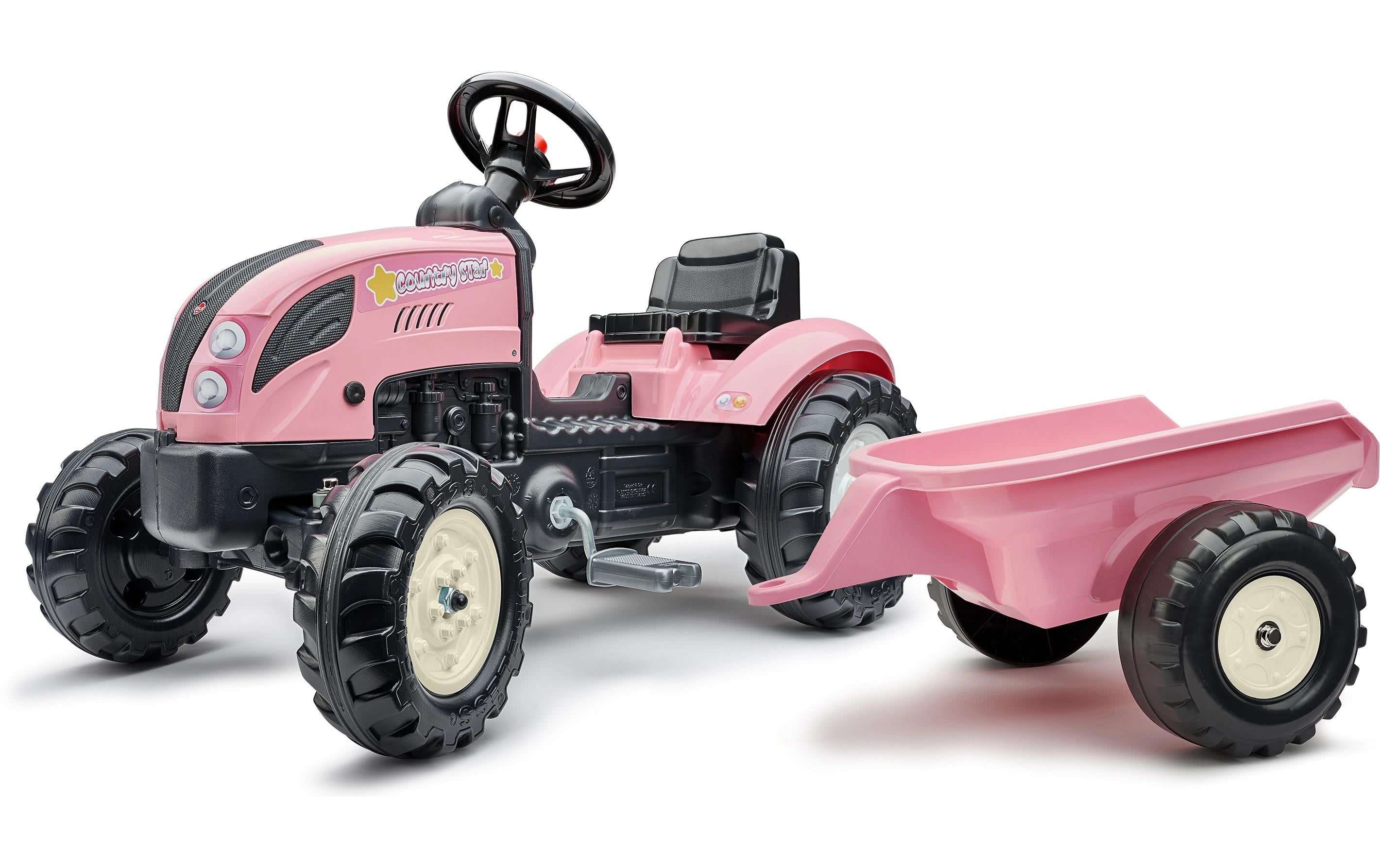 Falk Rutschfahrzeug Traktor – 123,0 × 53,0 × 42,0 cm – Rosa – Kunststoff/Stahl – ab 2 J.