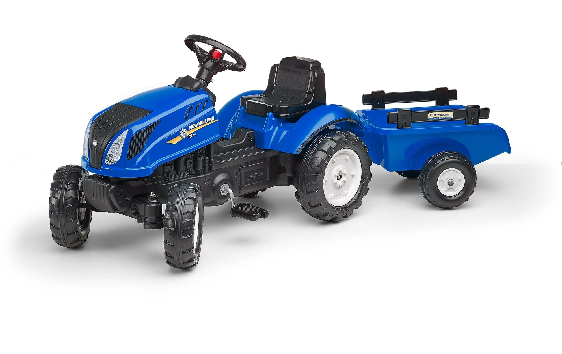 Falk 3080AB Traktor mit Anhänger – 132,0 × 53,0 × 42,0 cm – Kunststoff/Stahl – ab 2 J. – blau