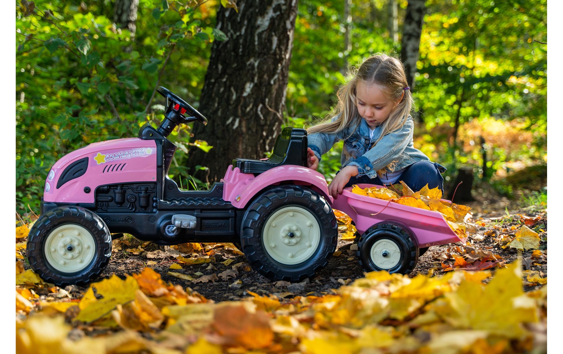Falk Rutschfahrzeug Traktor – 123,0 × 53,0 × 42,0 cm – Rosa – Kunststoff/Stahl – ab 2 J.