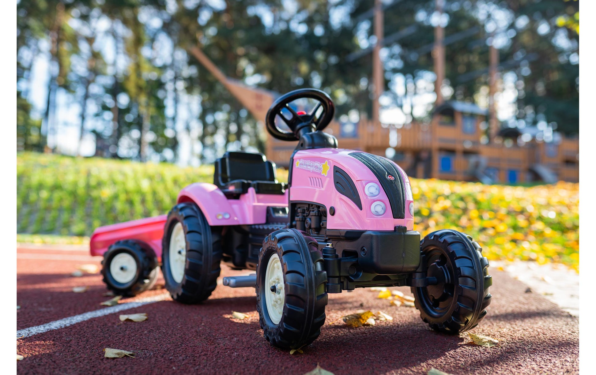 Falk Rutschfahrzeug Traktor – 123,0 × 53,0 × 42,0 cm – Rosa – Kunststoff/Stahl – ab 2 J.