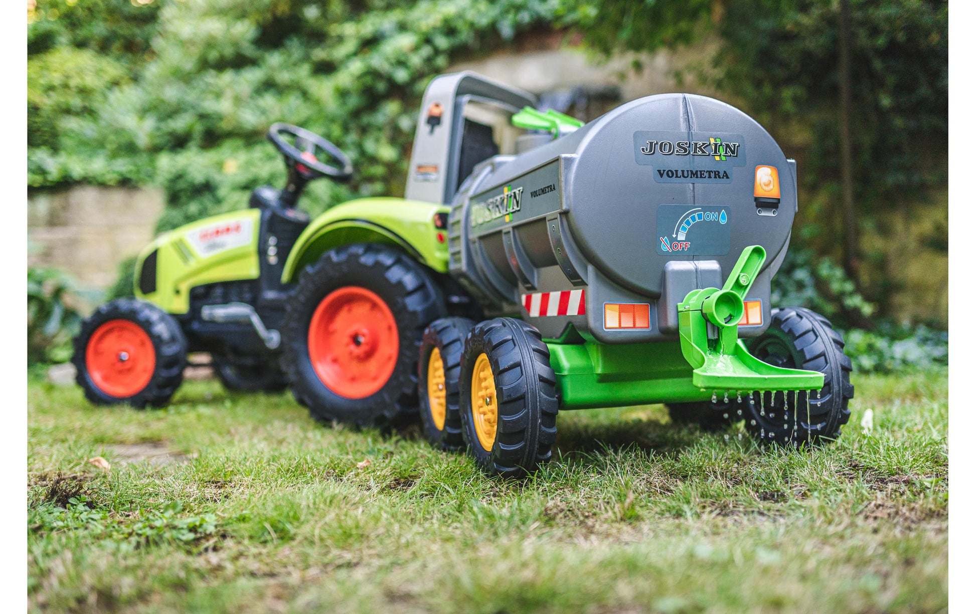 Falk Joskin Tanker L-XXL Anhänger – max. Last 20 kg, 87×53×52 cm – ab 3 J., Kunststoff, Stahl, grau/schwarz