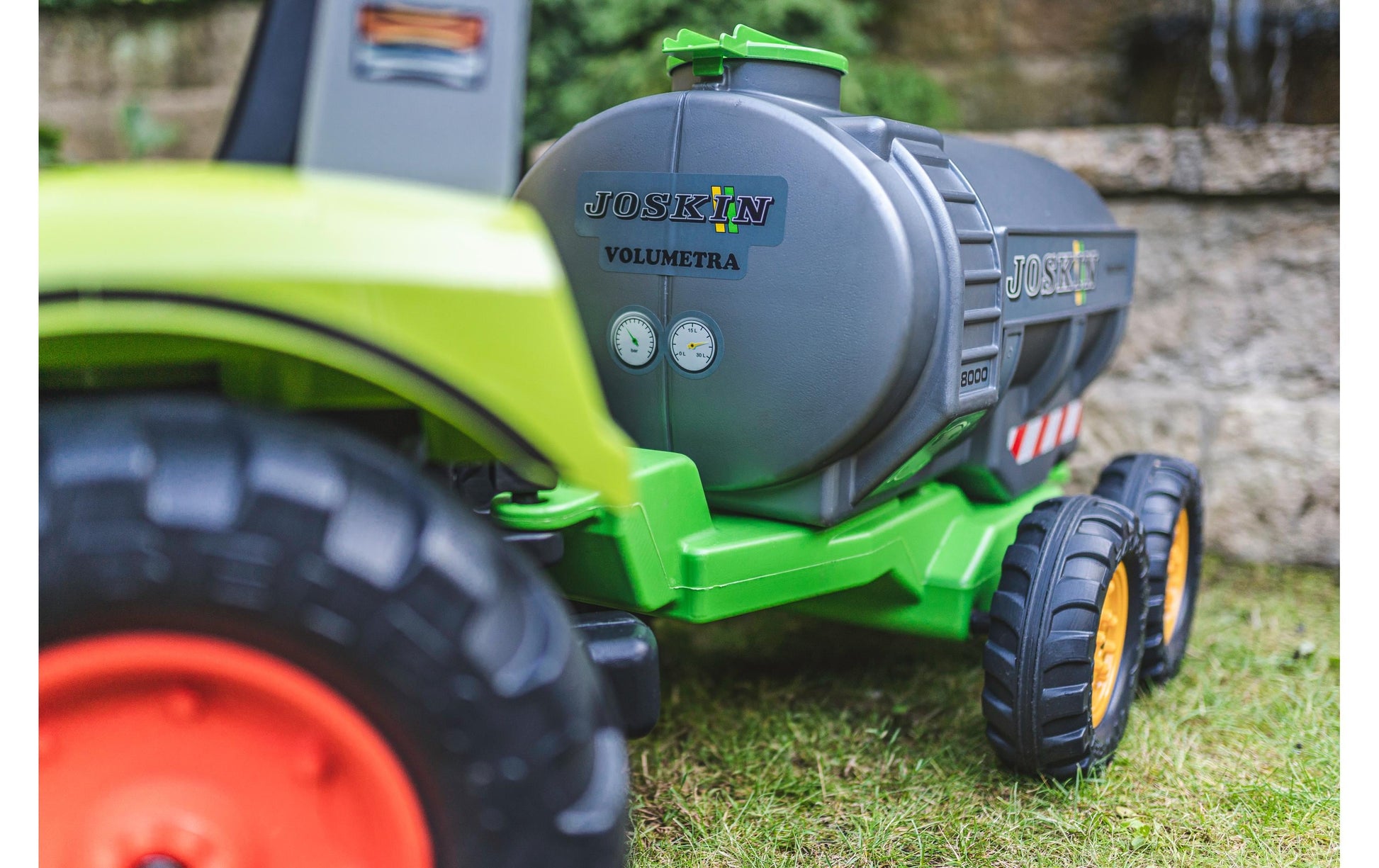 Falk Joskin Tanker L-XXL Anhänger – max. Last 20 kg, 87×53×52 cm – ab 3 J., Kunststoff, Stahl, grau/schwarz