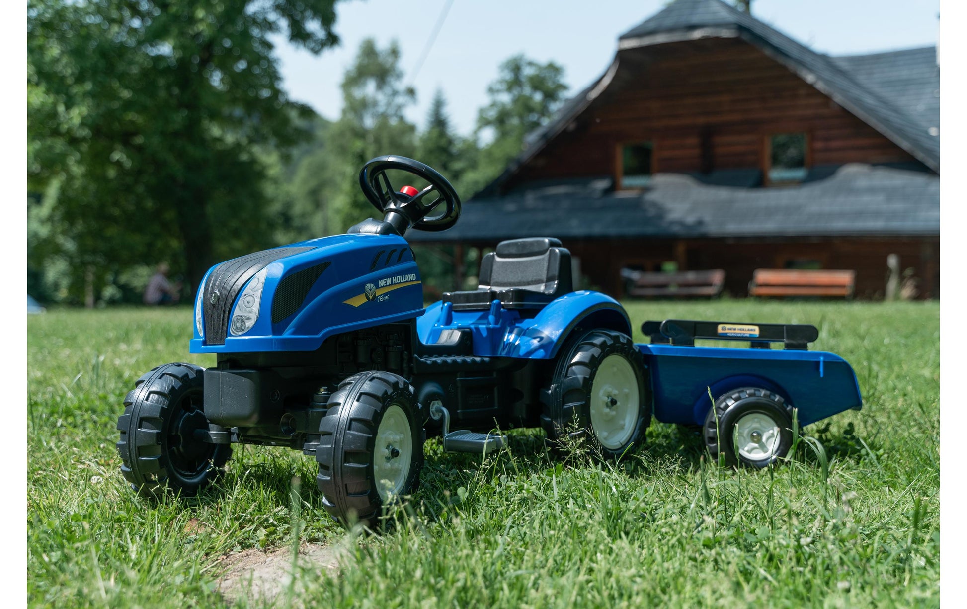 Falk 3080AB Traktor mit Anhänger – 132,0 × 53,0 × 42,0 cm – Kunststoff/Stahl – ab 2 J. – blau