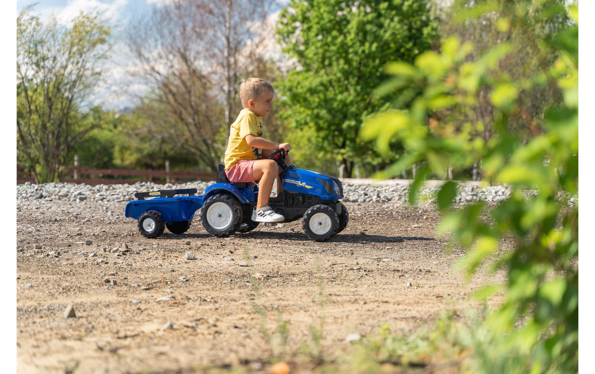 Falk 3080AB Traktor mit Anhänger – 132,0 × 53,0 × 42,0 cm – Kunststoff/Stahl – ab 2 J. – blau