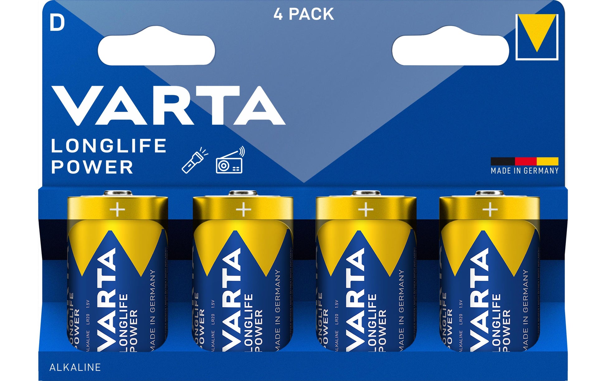 VARTA D Batterien, Alkaline, 1,5 V – 4 Stk.