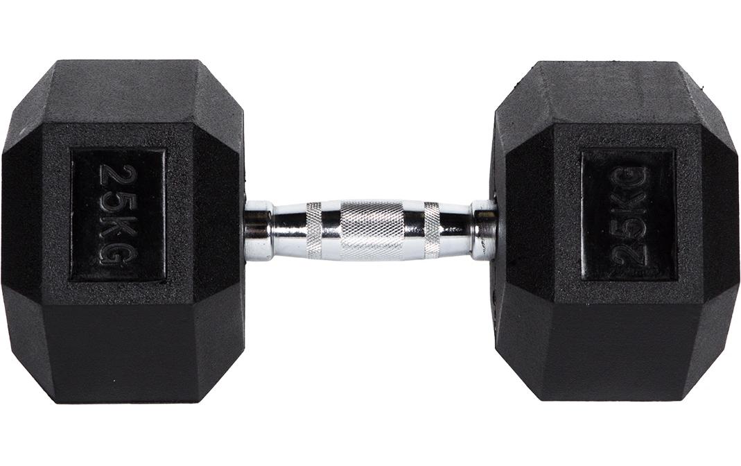 Fitcom Kurzhantel, 25 kg pro Kurzhantel – Schwarz, Gummi