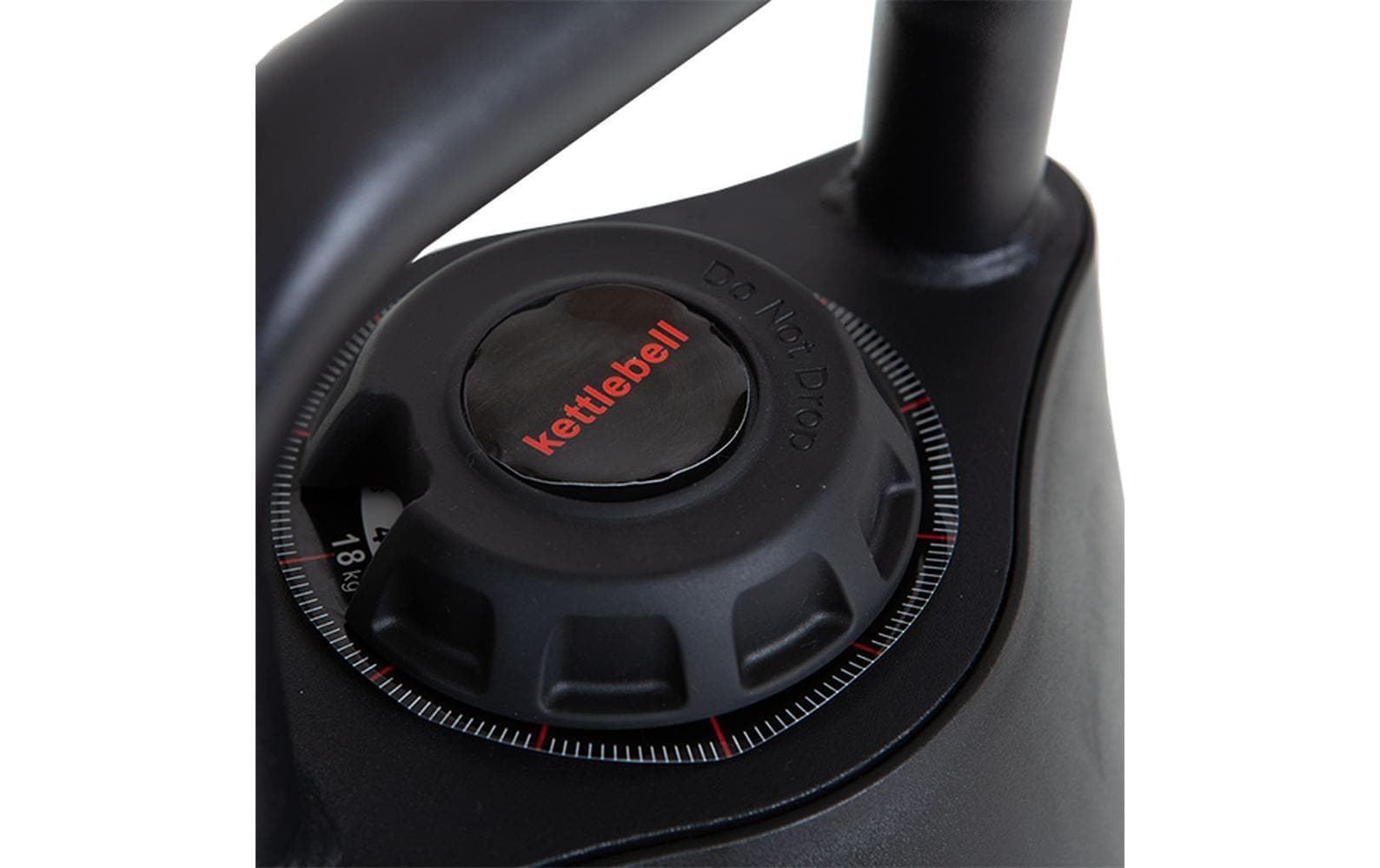 Fitcom Verstellbare Kettlebell, 18 kg – Schwarz, Stahl/Kunststoff/Gummi