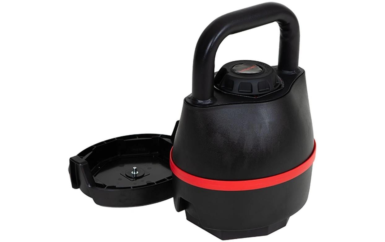 Fitcom Verstellbare Kettlebell, 18 kg – Schwarz, Stahl/Kunststoff/Gummi