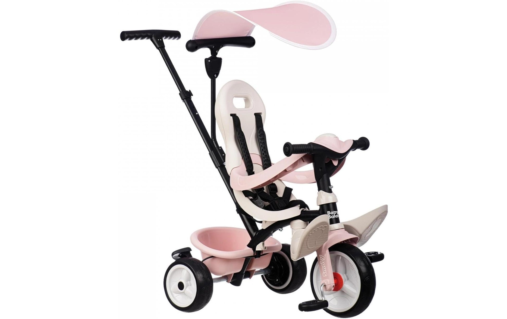 Smoby Dreirad Baby Balade – Schiebestange, Sitzgurt – 68 × 52 × 52 cm – ab 10 Monaten – rosa