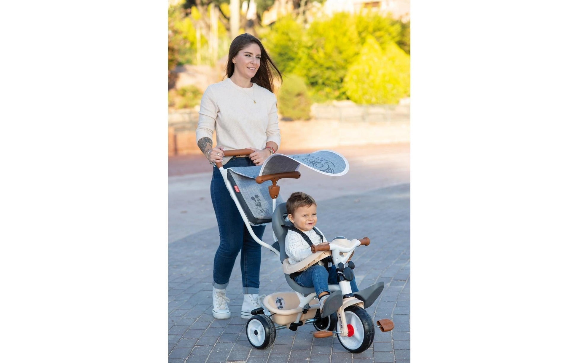 Smoby Micky Dreirad – Schiebestange, verstellbarer Sitz – 68,0 × 101,0 × 52,0 cm – ab 10 Monaten
