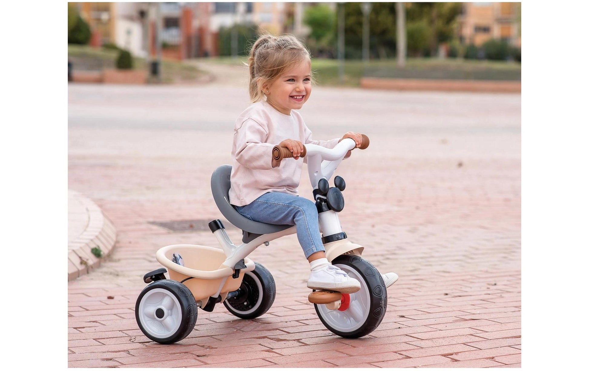 Smoby Micky Dreirad – Schiebestange, verstellbarer Sitz – 68,0 × 101,0 × 52,0 cm – ab 10 Monaten