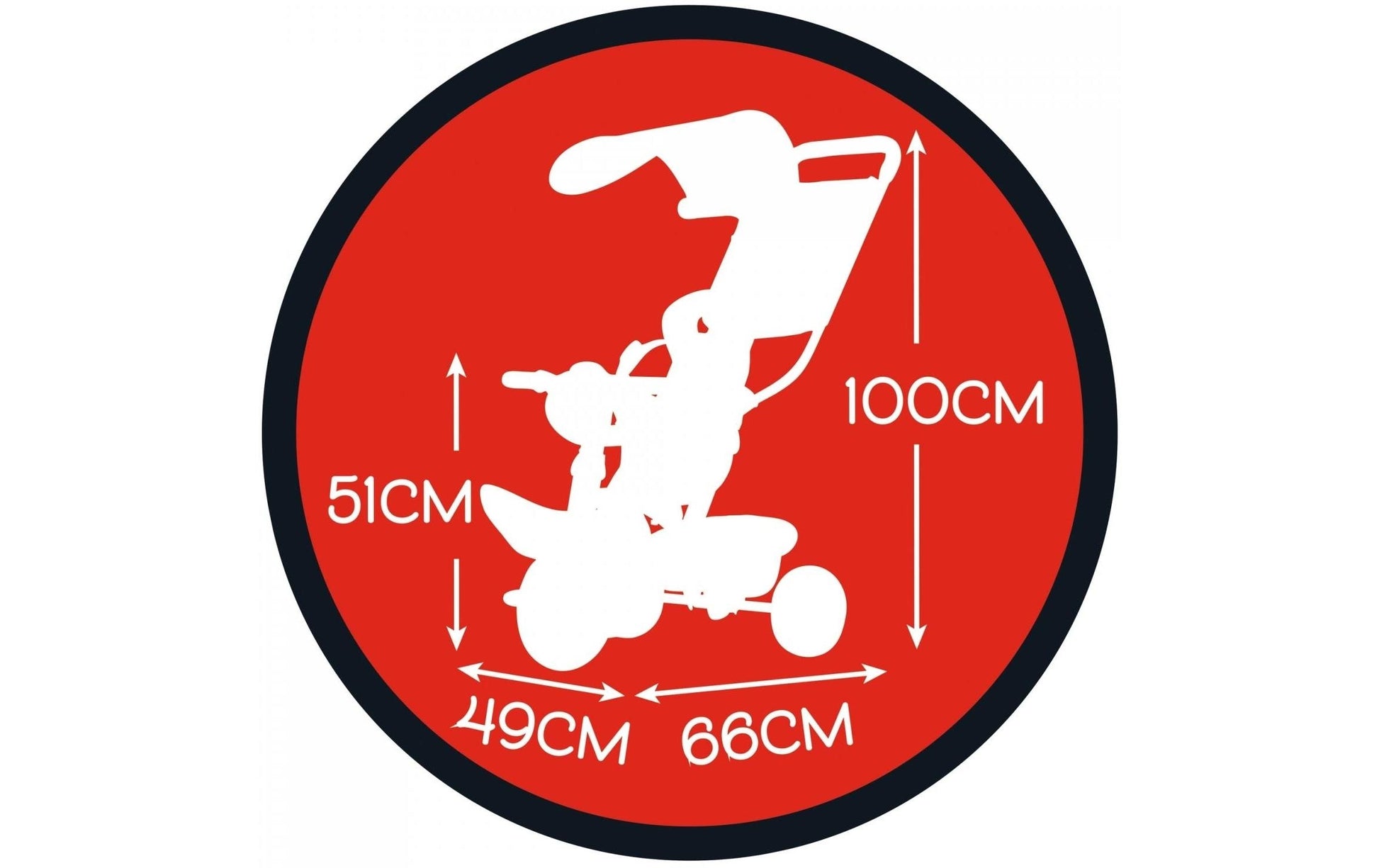 Smoby Micky Dreirad – Schiebestange, verstellbarer Sitz – 68,0 × 101,0 × 52,0 cm – ab 10 Monaten