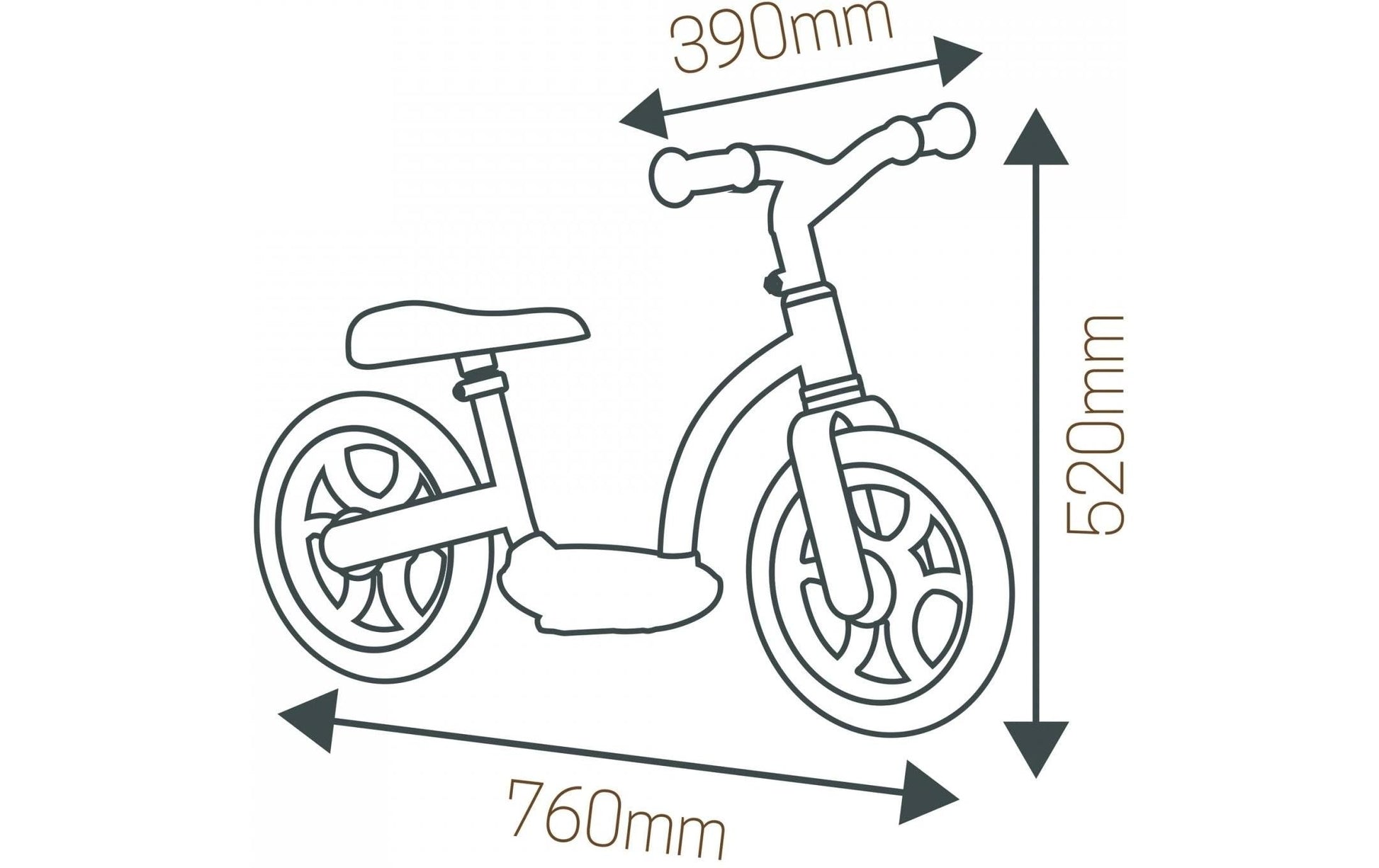 Smoby Laufrad Komfort – Sitzhöhe 33–38 cm – verstellbarer Sitz, höhenverstellbarer Lenker, bis 30 kg – ab 2 Jahren