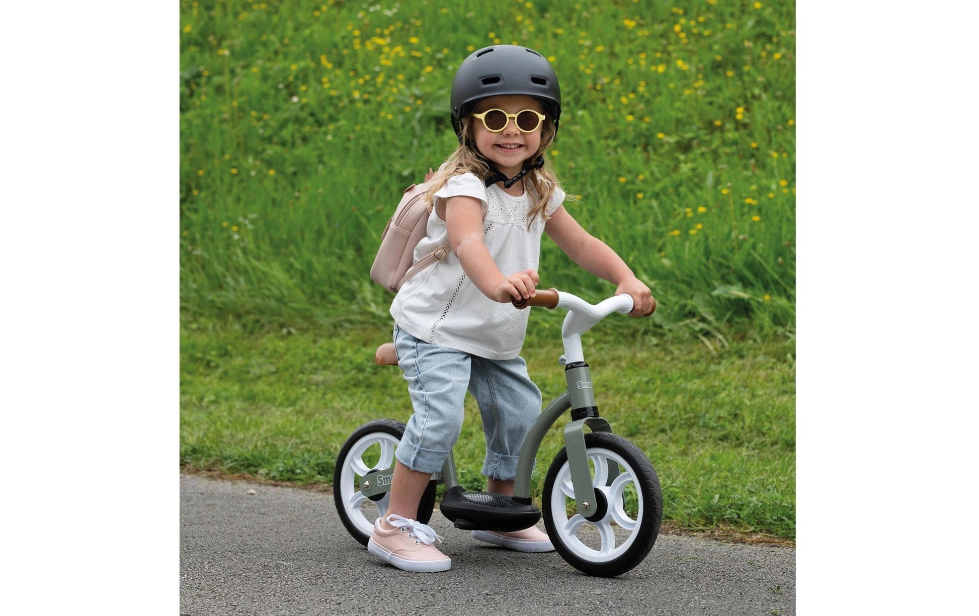Smoby Laufrad Komfort – Sitzhöhe 33–38 cm – verstellbarer Sitz, höhenverstellbarer Lenker, bis 30 kg – ab 2 Jahren