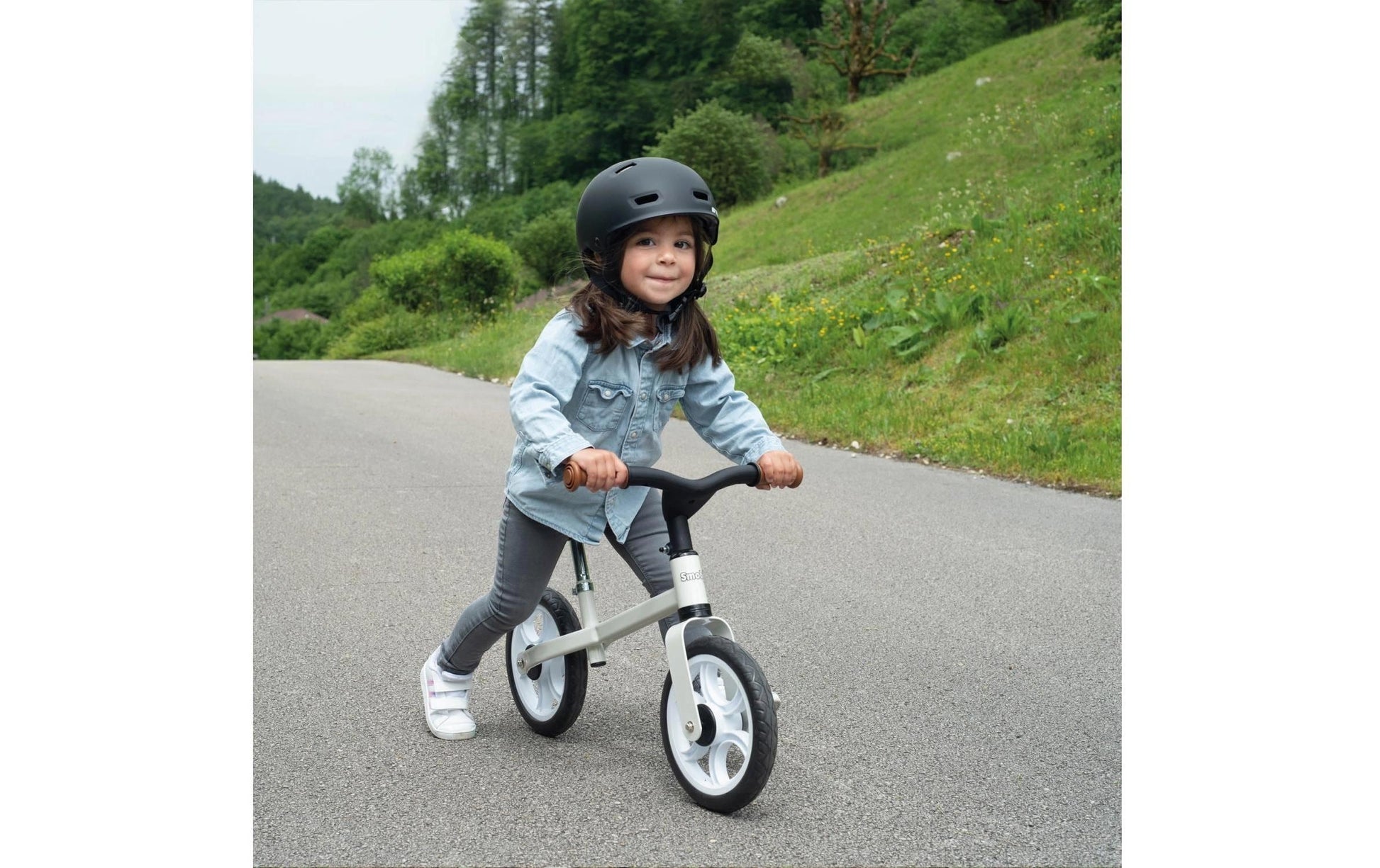Smoby First Bike Laufrad – ab 2 Jahren – Sitzhöhe 32,5–37,5 cm – Metall – Beige