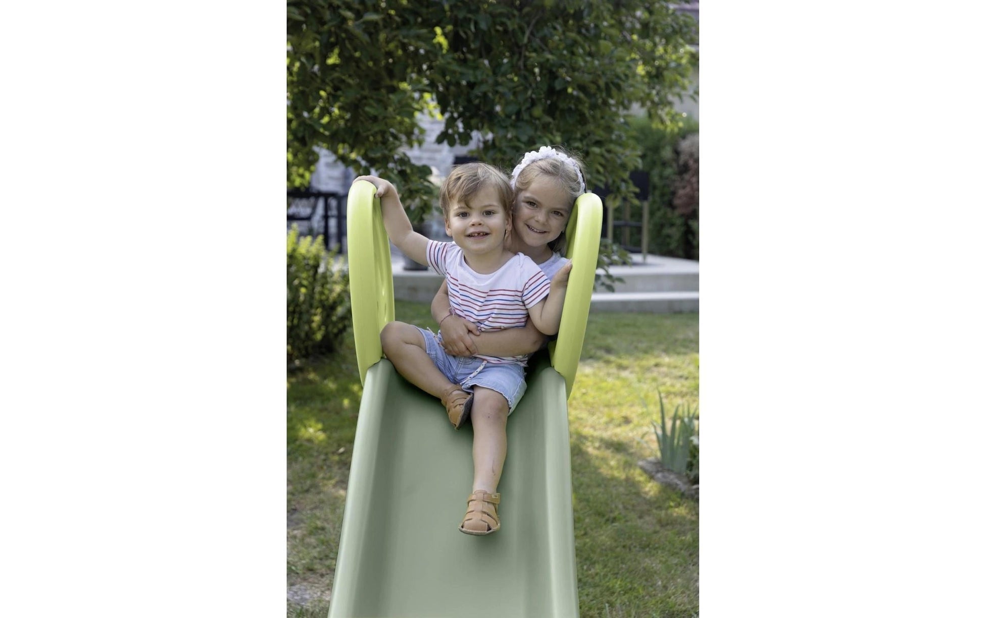 Smoby Life Rutsche XL Doppel-Wellen – 112 × 142 × 237 cm – mit Wasserschlauchanschluss – ab 3 J. – mehrfarbig