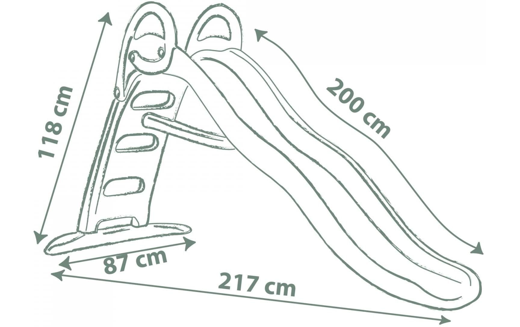 Smoby Life Rutsche – 217 × 118,2 × 87,5 cm – mit Wasserschlauchanschluss, ab 2 J., bis 50 kg